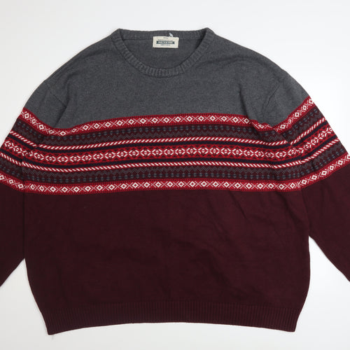Jacamo Men’s Multicoloured 3XL Fair Isle Cotton Jumper