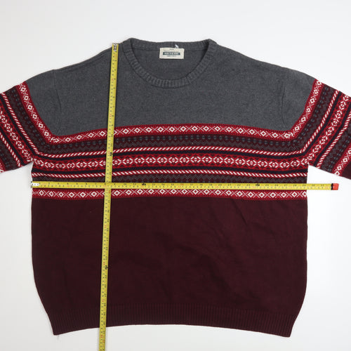 Jacamo Men’s Multicoloured 3XL Fair Isle Cotton Jumper