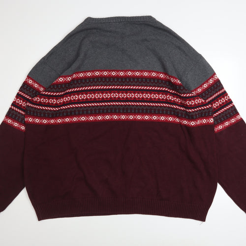 Jacamo Men’s Multicoloured 3XL Fair Isle Cotton Jumper