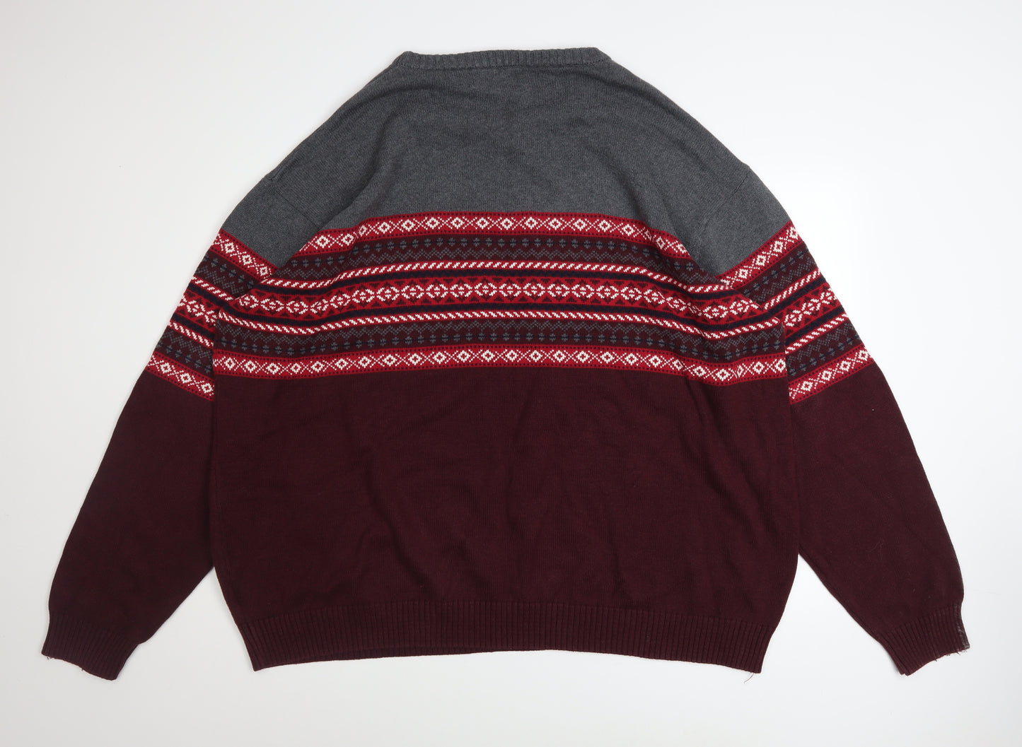 Jacamo Men’s Multicoloured 3XL Fair Isle Cotton Jumper