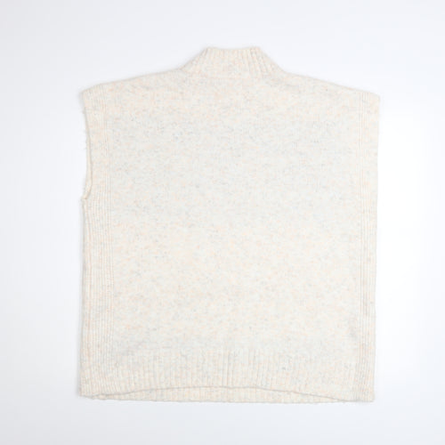 Tu Women’s Ivory Fair Isle Knit Sleeveless Mock Neck Jumper Size 18