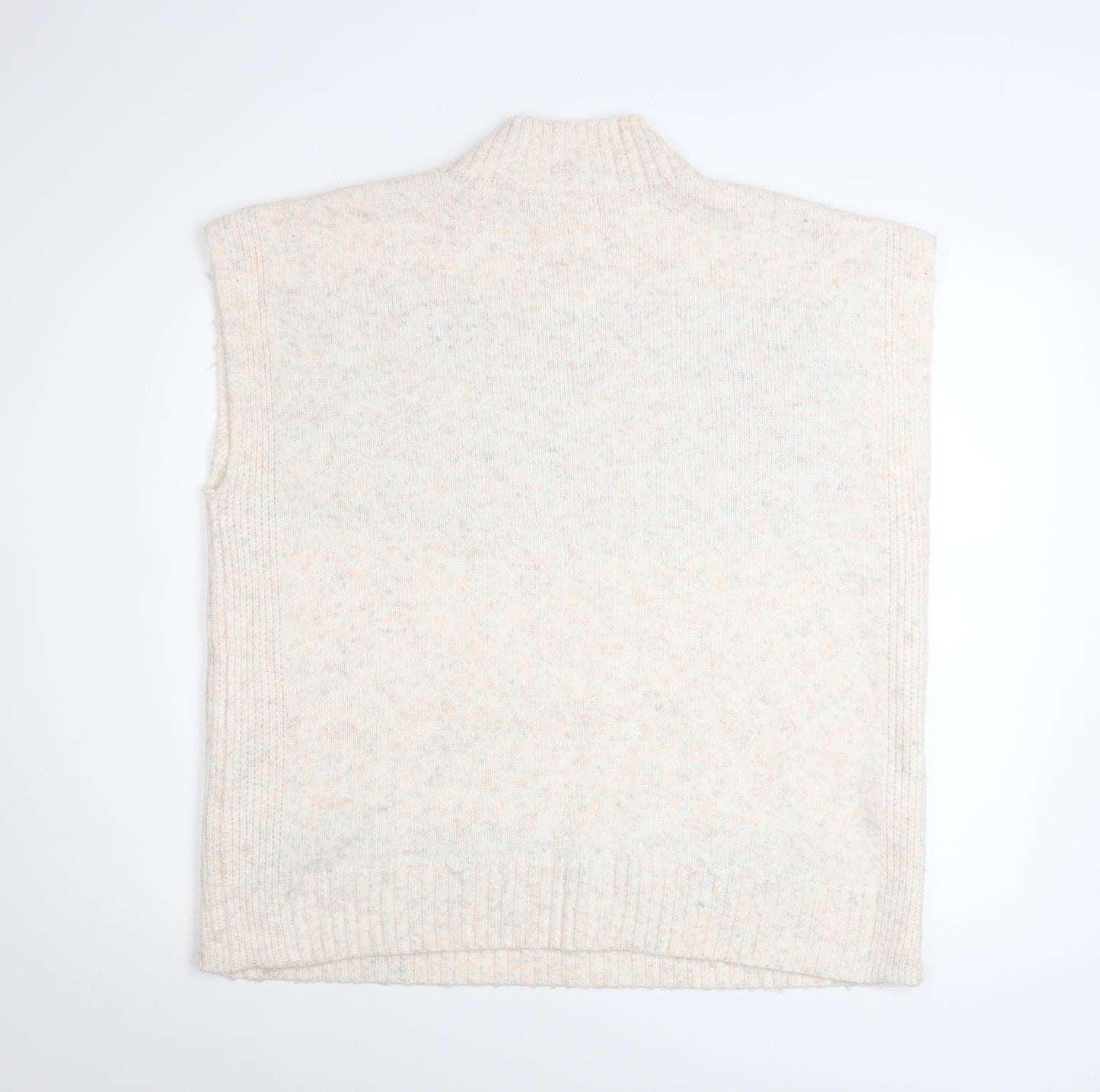 Tu Women’s Ivory Fair Isle Knit Sleeveless Mock Neck Jumper Size 18