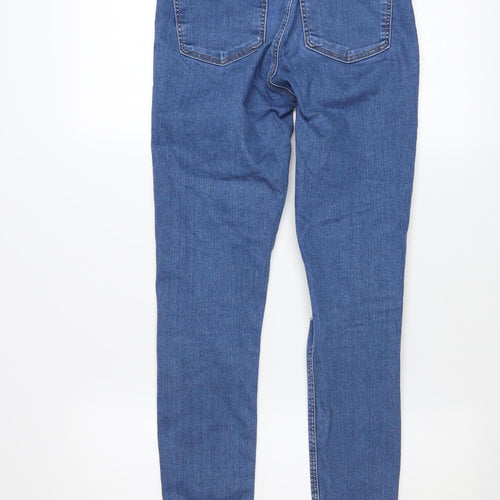 Topshop Women Blue Size 10 High Rise Distressed Skinny Jeans