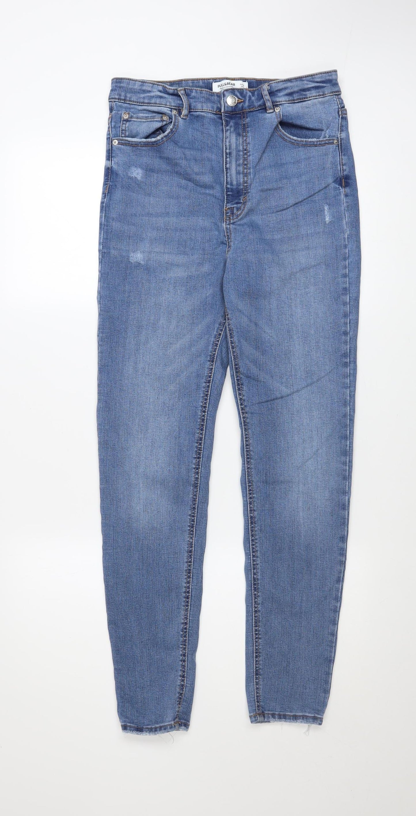 Pull&Bear Women Blue Size 10 Skinny High Rise Stretch Jeans