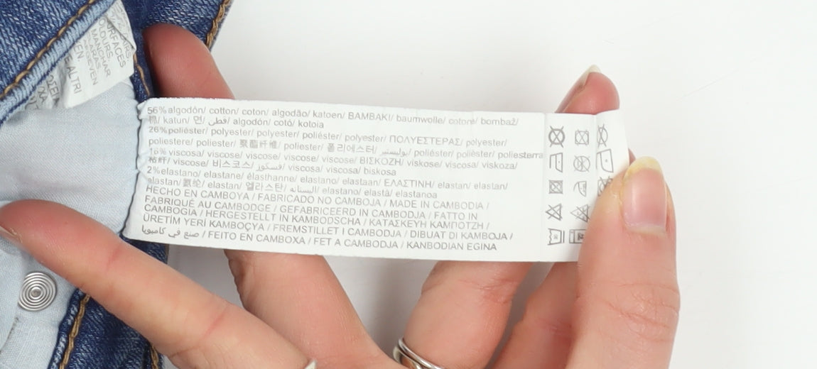 Pull&Bear Women Blue Size 10 Skinny High Rise Stretch Jeans