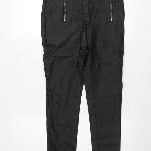F&F Womens Black Faux Leather Skinny Trousers Size 12
