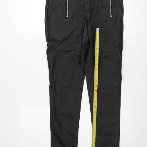 F&F Womens Black Faux Leather Skinny Trousers Size 12