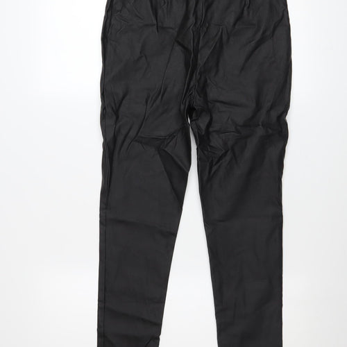 F&F Womens Black Faux Leather Skinny Trousers Size 12