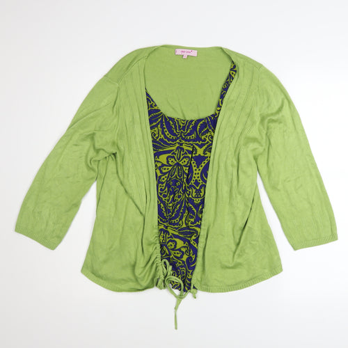Marks and Spencer Per Una Women's Green 3/4 Sleeve Knit Cardigan Size 14