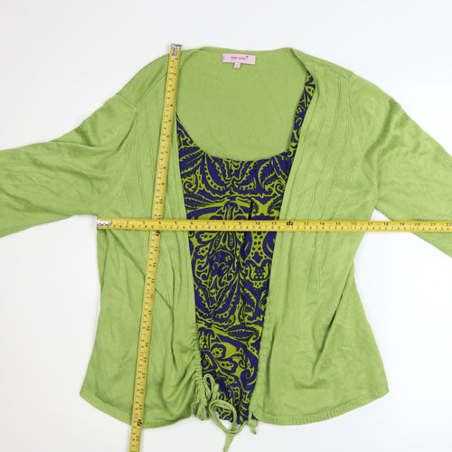 Marks and Spencer Per Una Women's Green 3/4 Sleeve Knit Cardigan Size 14