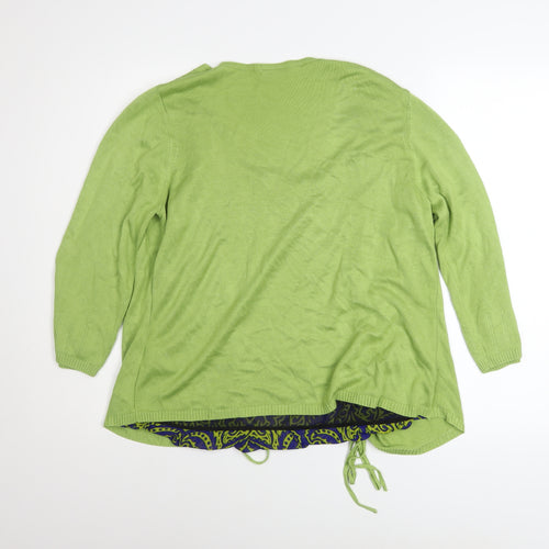Marks and Spencer Per Una Women's Green 3/4 Sleeve Knit Cardigan Size 14
