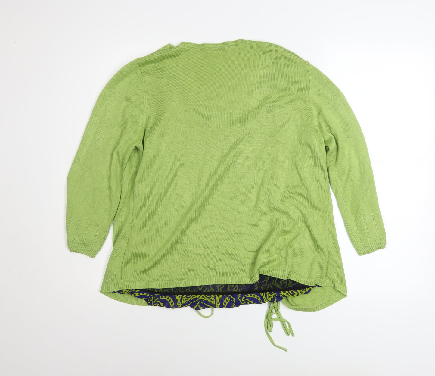 Marks and Spencer Per Una Women's Green 3/4 Sleeve Knit Cardigan Size 14