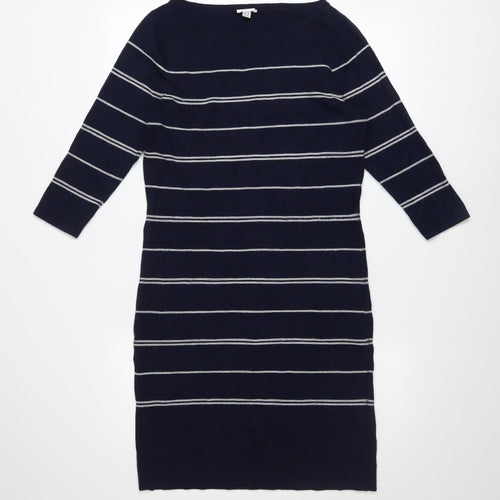 Precis Petite Women's Blue Striped Knit Sheath Dress Size 10