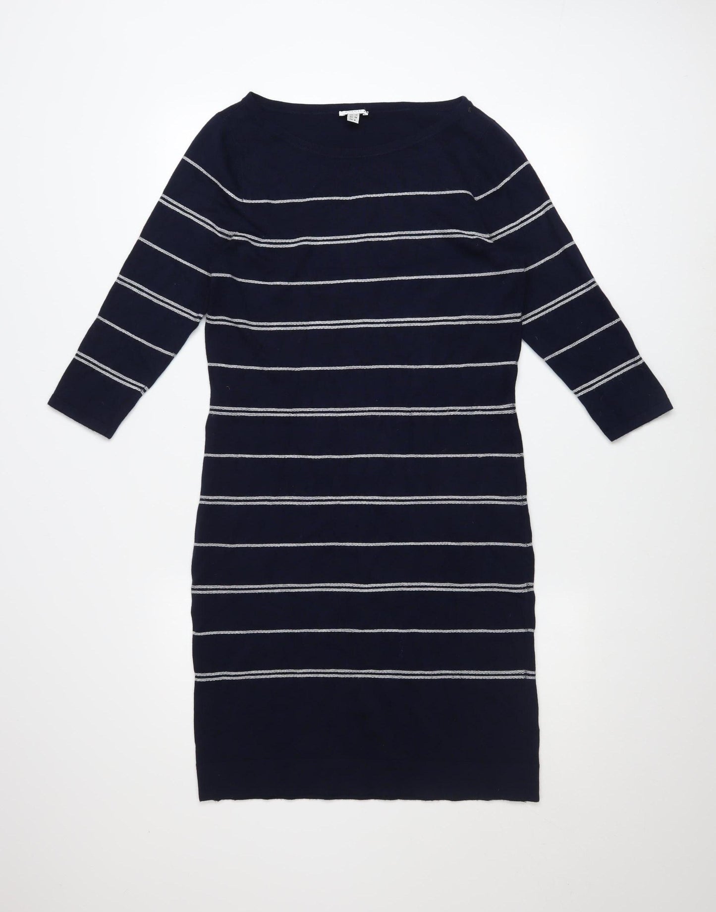 Precis Petite Women's Blue Striped Knit Sheath Dress Size 10
