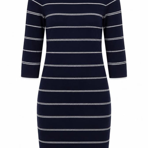 Precis Petite Women's Blue Striped Knit Sheath Dress Size 10