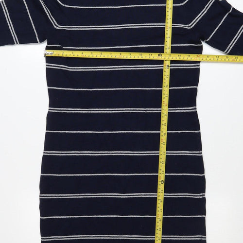 Precis Petite Women's Blue Striped Knit Sheath Dress Size 10