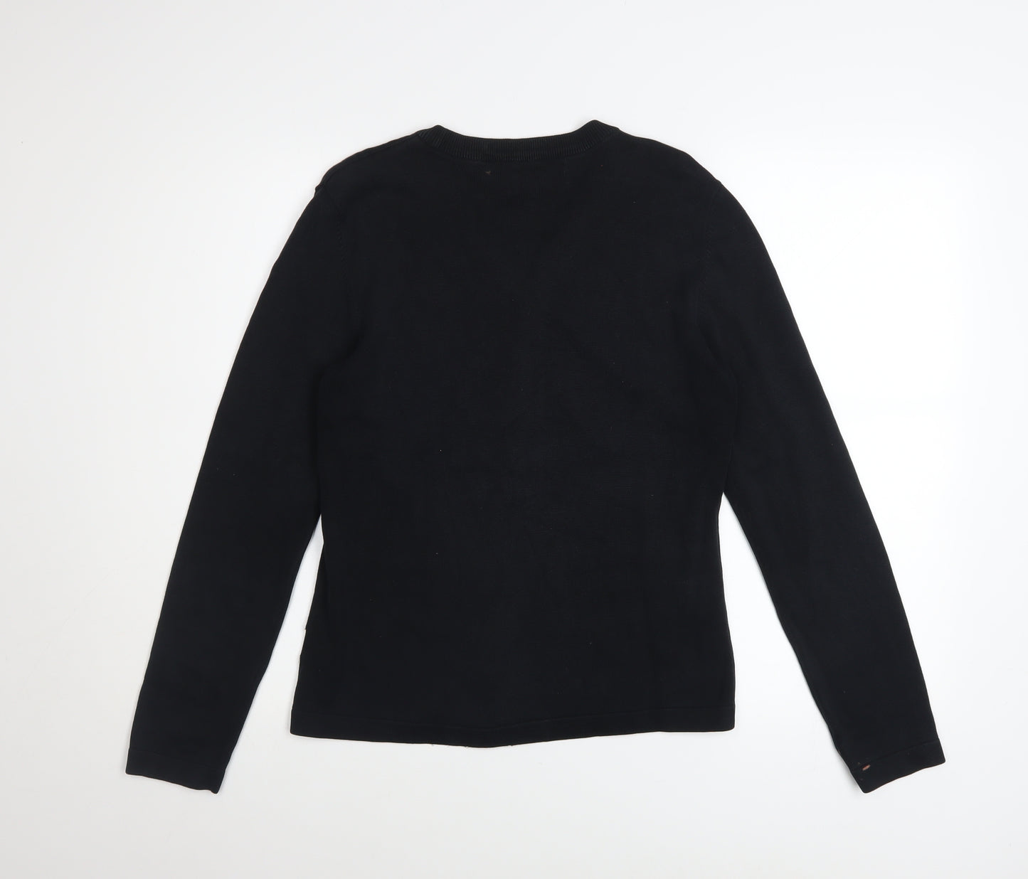 Tommy Hilfiger Women's Black Cotton Henley Jumper Size M