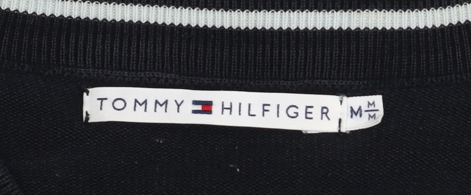 Tommy Hilfiger Women's Black Cotton Henley Jumper Size M