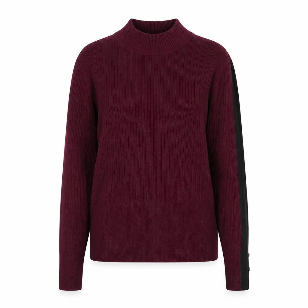 Marks and Spencer Women's Purple Mock Neck Knit Jumper Size 12
