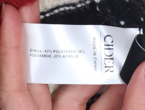 Cider Women Black & Beige Striped Knit Cardigan Size L Button Front