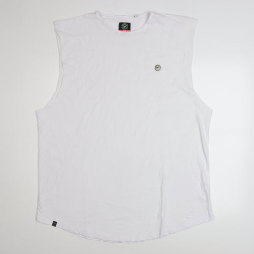Le Breve Men’s White 3XL Sleeveless Crew Neck Casual Top