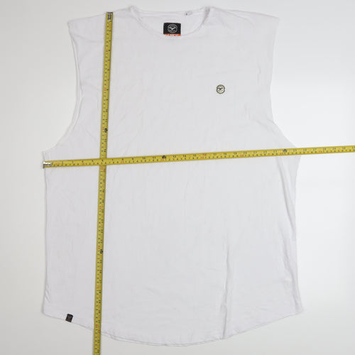 Le Breve Men’s White 3XL Sleeveless Crew Neck Casual Top