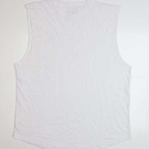 Le Breve Men’s White 3XL Sleeveless Crew Neck Casual Top