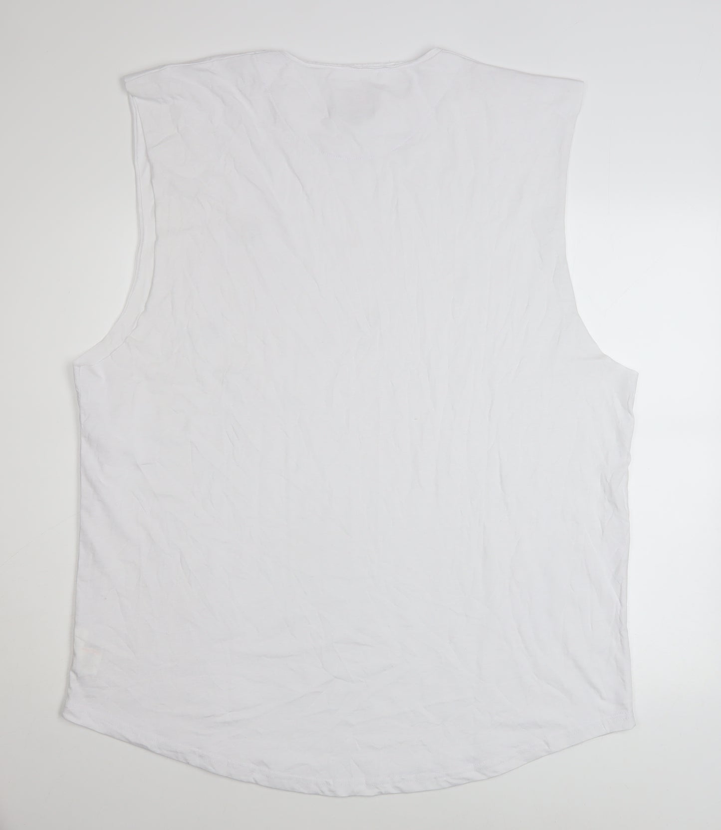 Le Breve Men’s White 3XL Sleeveless Crew Neck Casual Top