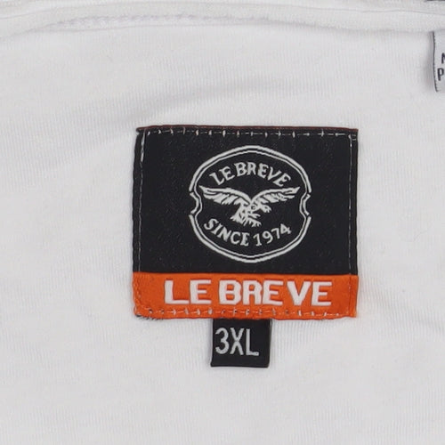 Le Breve Men’s White 3XL Sleeveless Crew Neck Casual Top