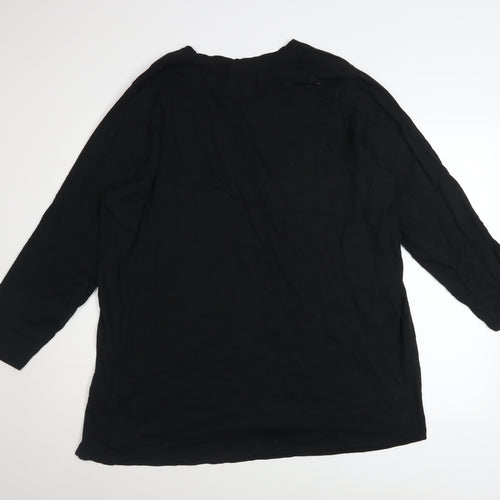 Noisy May Womens Black Long Sleeve College Graphic T-Shirt Size 16