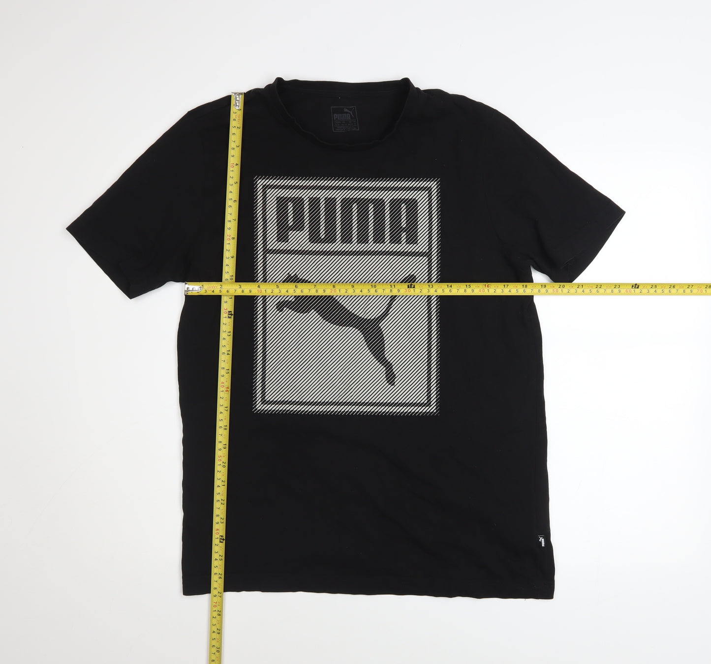 Puma Men's Black Graphic Sports T-Shirt Size M