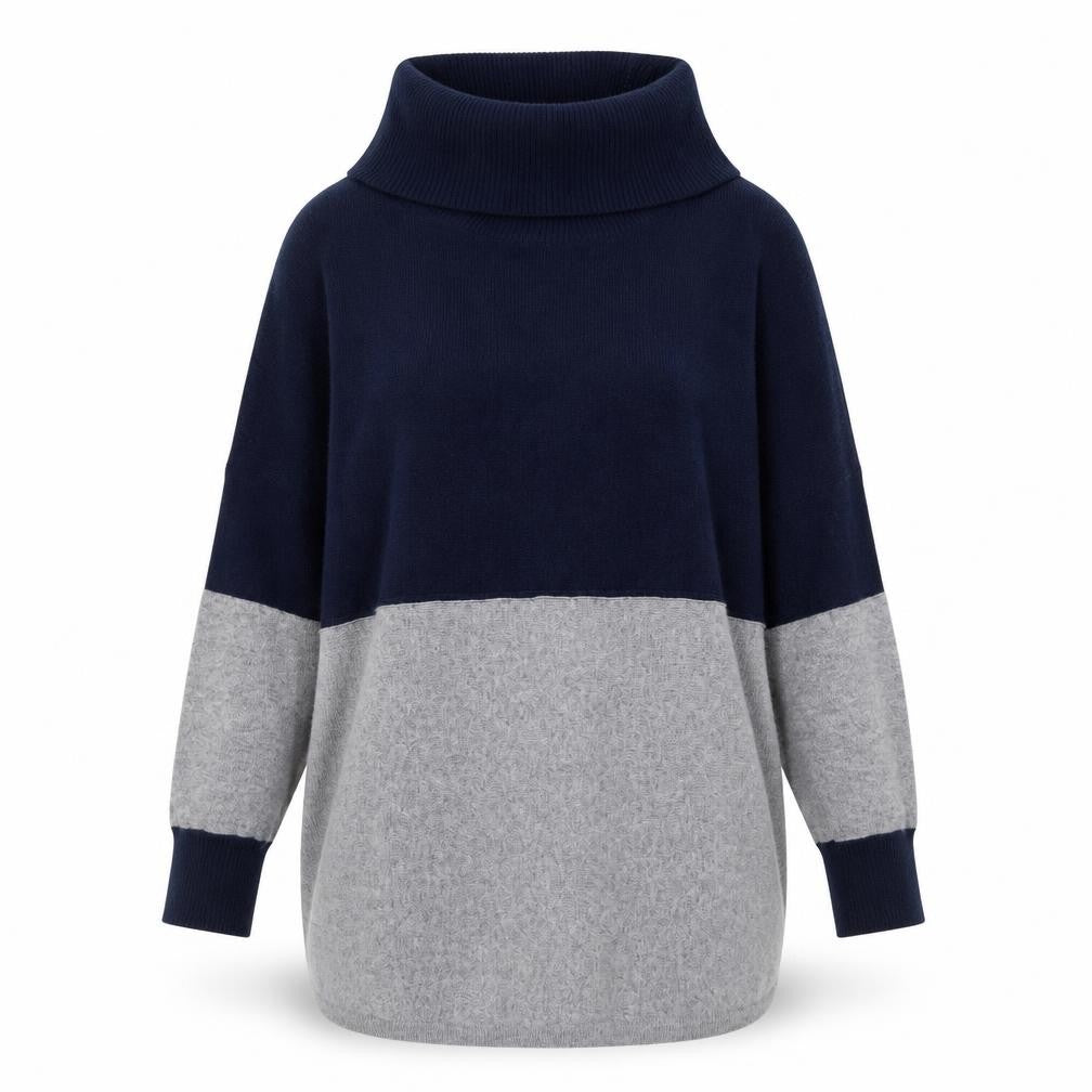 Front view of First Avenue Women’s Multicoloured Roll Neck Long Sleeve jumper, size S