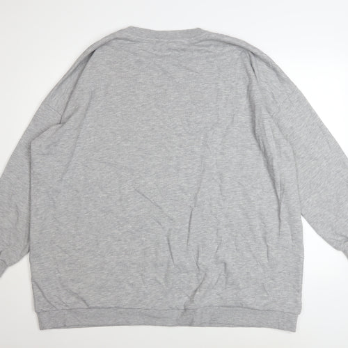 Noisy May Women's Grey Oversized Boston Print Sweatshirt Size 18
