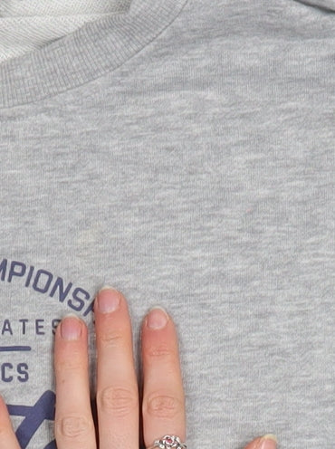 Noisy May Women's Grey Oversized Boston Print Sweatshirt Size 18