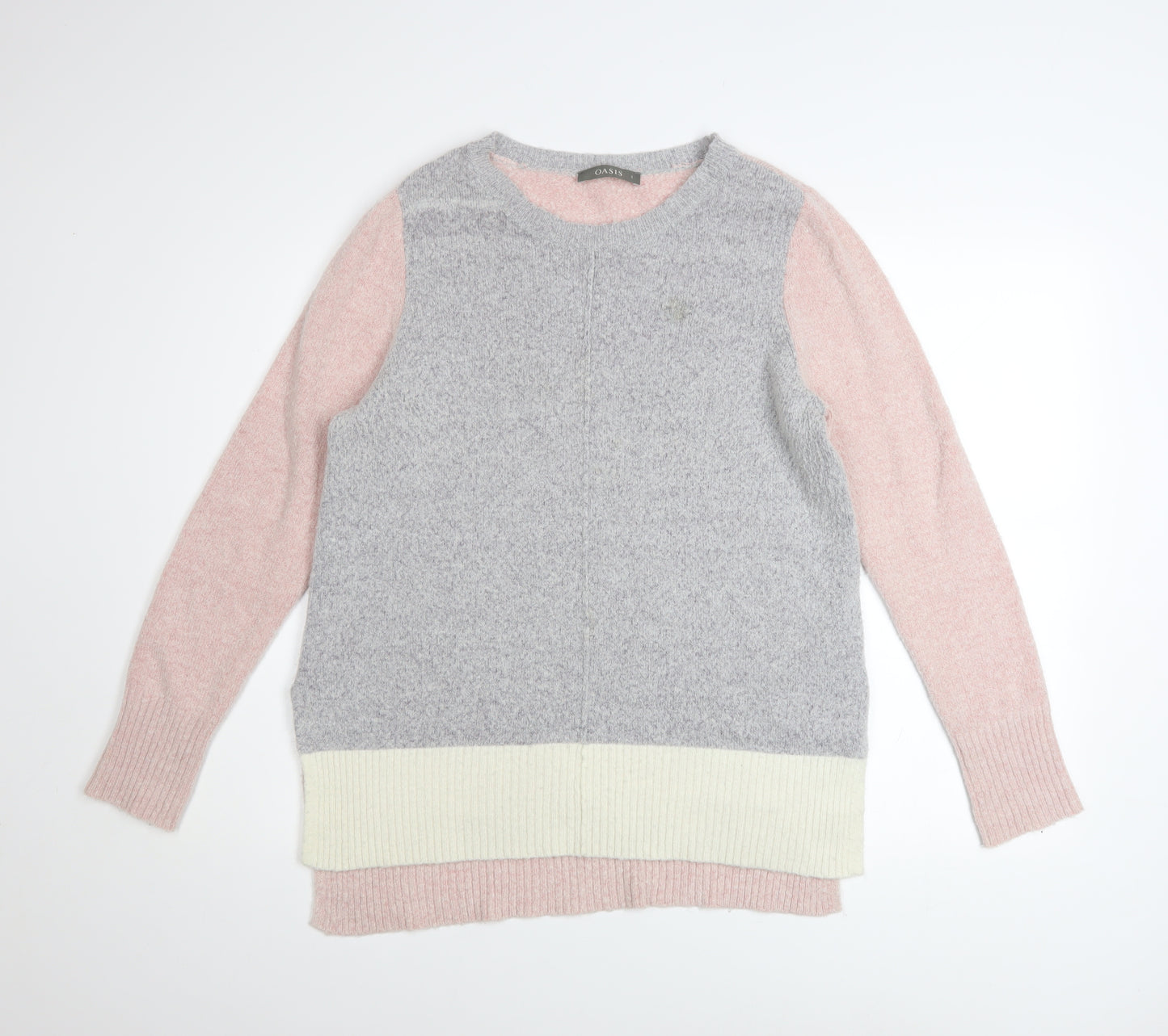 Oasis Womens Multicoloured Knit Crew Neck Pullover Jumper Size S