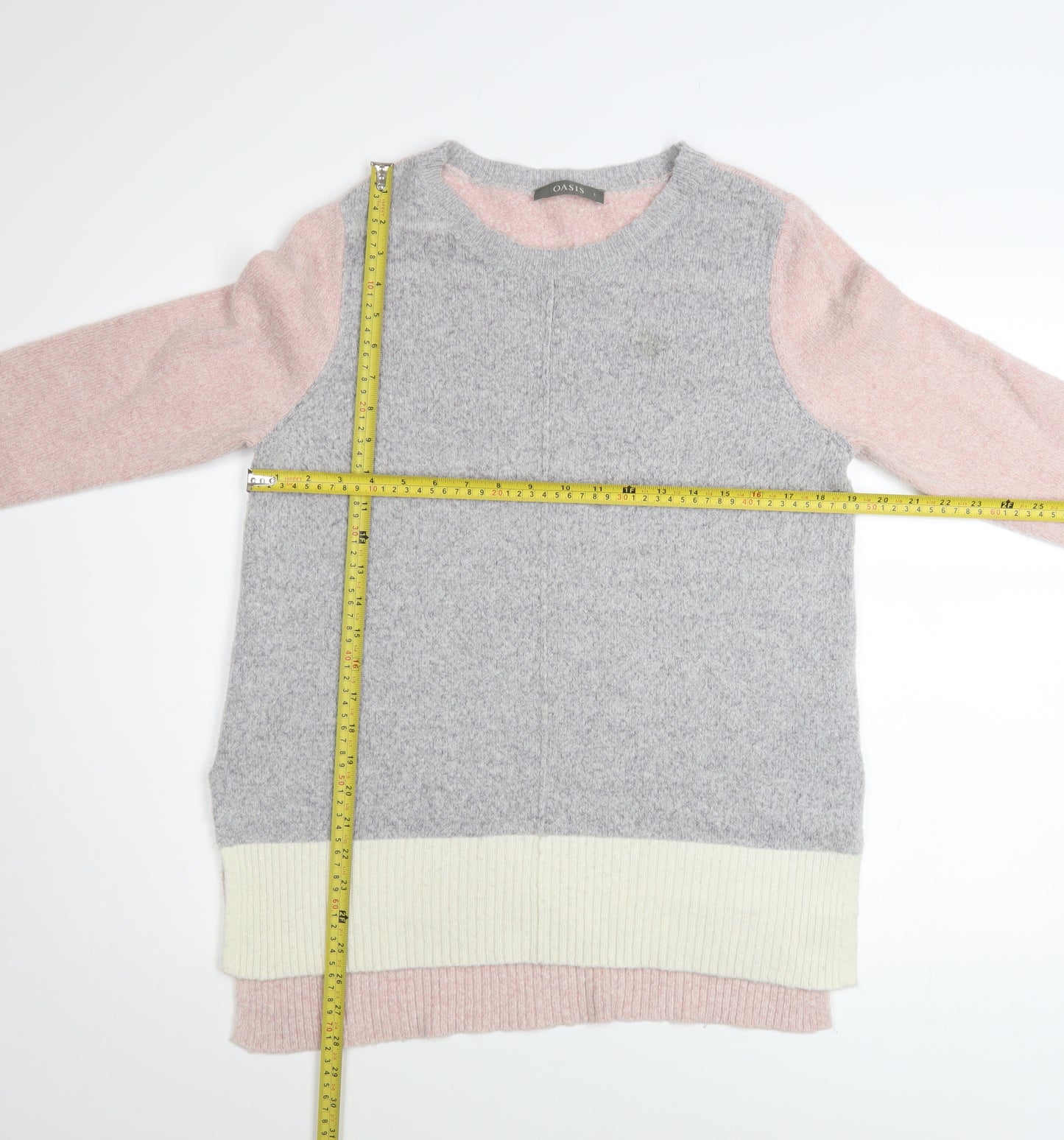 Oasis Womens Multicoloured Knit Crew Neck Pullover Jumper Size S
