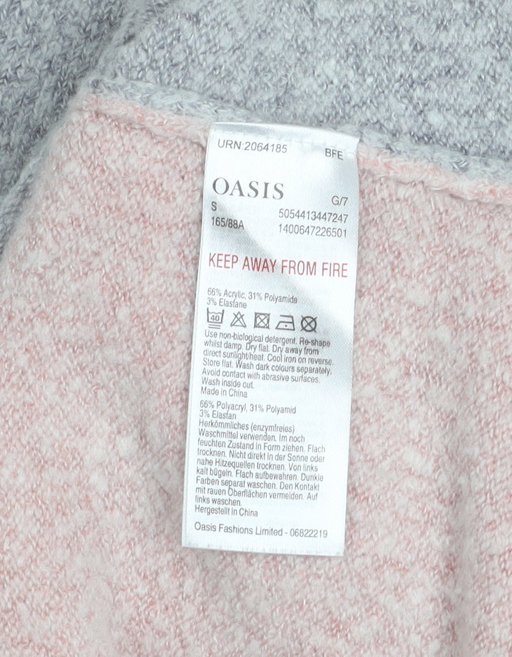 Oasis Womens Multicoloured Knit Crew Neck Pullover Jumper Size S