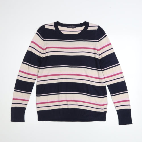 Marks and Spencer Womens Navy Stripe Pullover Jumper Size 10