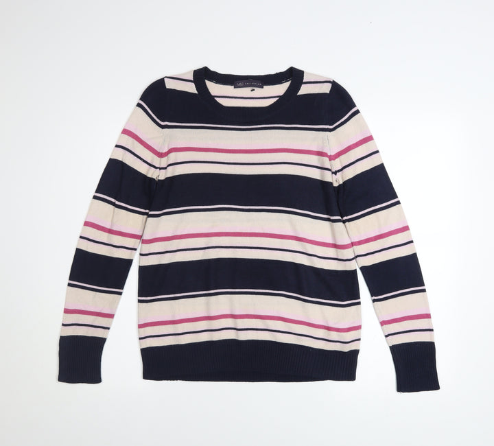 Marks and Spencer Womens Navy Stripe Pullover Jumper Size 10