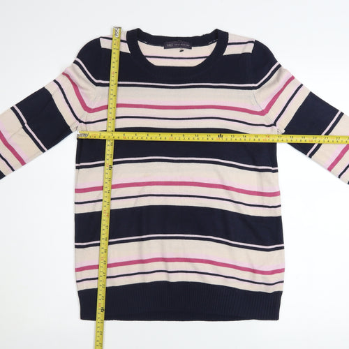 Marks and Spencer Womens Navy Stripe Pullover Jumper Size 10