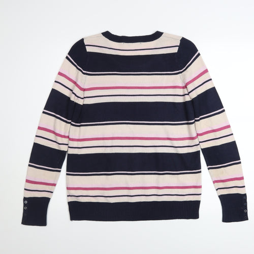 Marks and Spencer Womens Navy Stripe Pullover Jumper Size 10