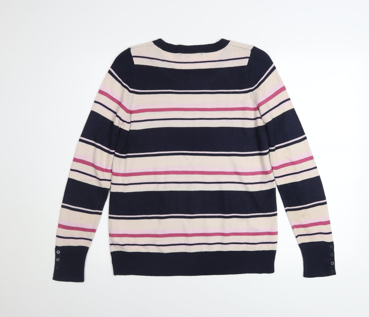 Marks and Spencer Womens Navy Stripe Pullover Jumper Size 10