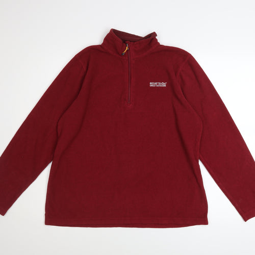 Regatta Womens Red Fleece 1/4 Zip Pullover Sweatshirt UK 14