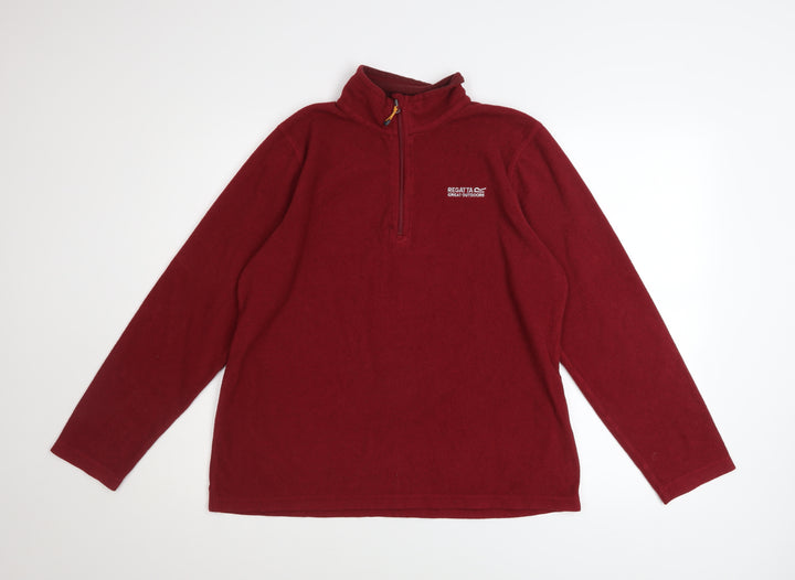 Regatta Womens Red Fleece 1/4 Zip Pullover Sweatshirt UK 14