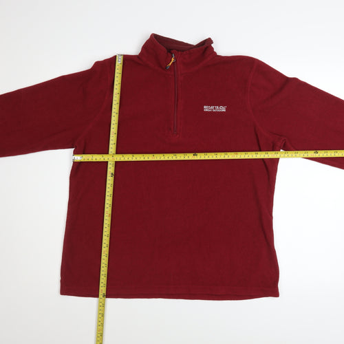 Regatta Womens Red Fleece 1/4 Zip Pullover Sweatshirt UK 14