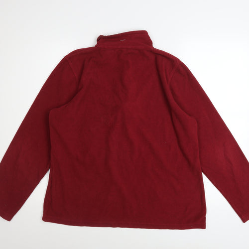 Regatta Womens Red Fleece 1/4 Zip Pullover Sweatshirt UK 14