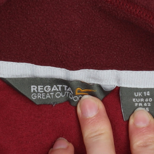 Regatta Womens Red Fleece 1/4 Zip Pullover Sweatshirt UK 14