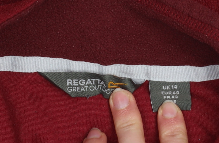 Regatta Womens Red Fleece 1/4 Zip Pullover Sweatshirt UK 14