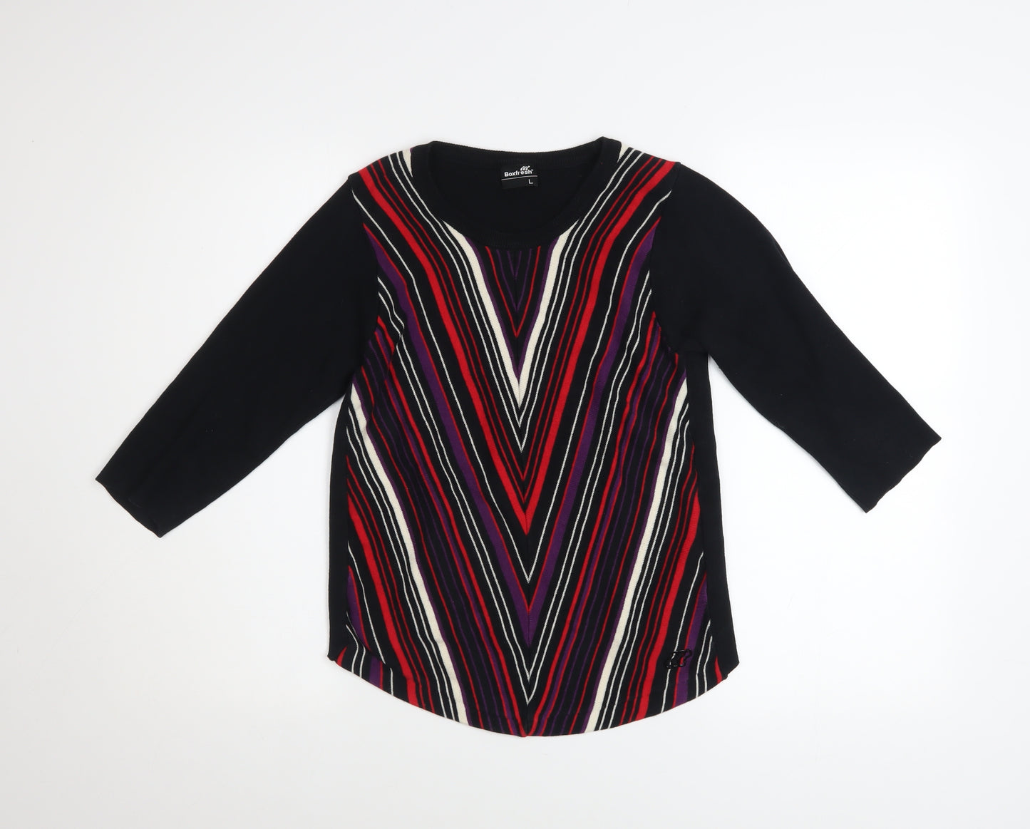 Boxfresh Womens Multicoloured Striped Cotton Pullover Jumper Size L