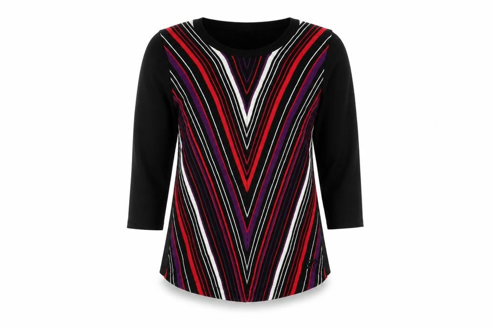 Front view of Boxfresh women’s multicoloured striped cotton jumper, size L